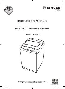 Manual Singer WT5375/YKP Washing Machine