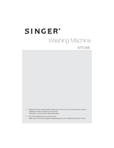 Manual Singer WT5388ID/YKP Washing Machine