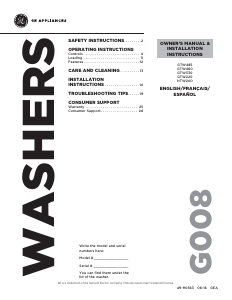 Manual GE GTW485ASJWS Washing Machine