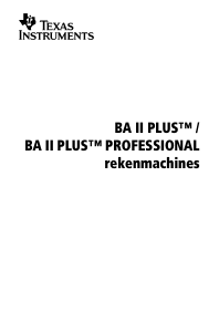 Handleiding Texas Instruments BA II Plus Professional Rekenmachine