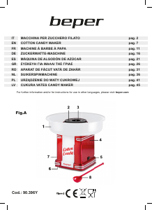 Manual de uso Beper 90.396Y Máquina de algodón de azúcar