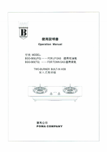 说明书 Giggas BGG-669 炉灶