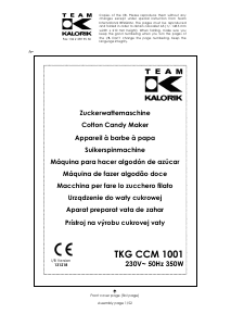 Instrukcja Kalorik TKG CCM 1001 Maszyna do waty cukrowej