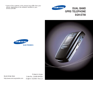 Manual Samsung SGH-E700A Mobile Phone