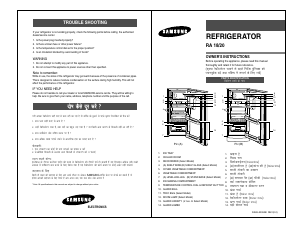 Manual Samsung RA18RVWR1/XTL Refrigerator