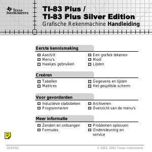 Handleiding Texas Instruments TI-83 Plus Silver Edition Grafische rekenmachine