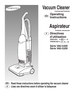 Manual Samsung VAU5863B Vacuum Cleaner