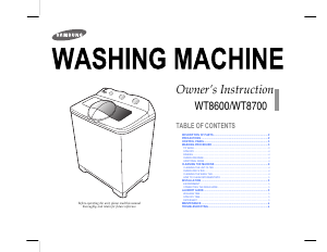 Manual Samsung WT8700 Washing Machine