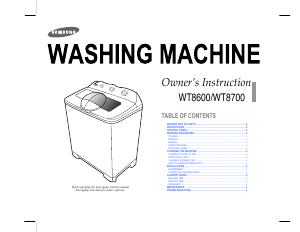 Manual Samsung WT8600 Washing Machine