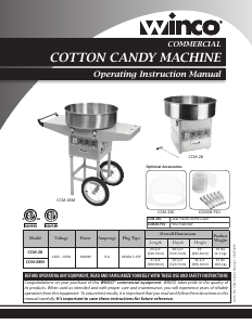 Handleiding Winco CCM-28 Suikerspinmachine