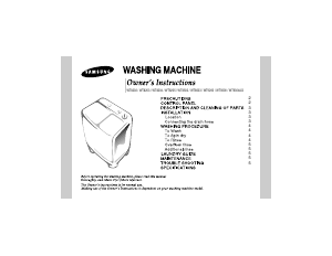 Manual Samsung WT8504AG/XTL Washing Machine