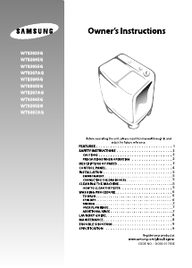 Manual Samsung WT8507AG/XTL Washing Machine