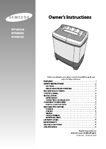 Manual Samsung WT9001EG/TL Washing Machine