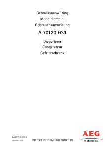 Bedienungsanleitung AEG-Electrolux A70120GS3 Gefrierschrank