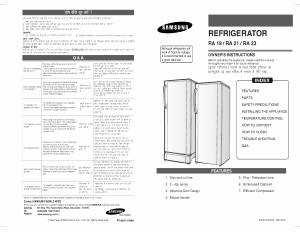 Manual Samsung RA18QBDR Refrigerator