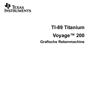 Handleiding Texas Instruments TI-89 Titanium Grafische rekenmachine