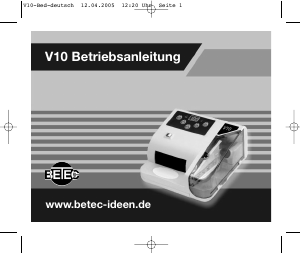 Bedienungsanleitung BETEC V10 Banknotenzähler