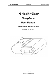 Handleiding HealthGear SleepZone C2 CPAP apparaat