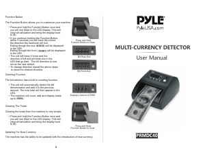 Manual Pyle PRMDC40 Counterfeit Money Detector