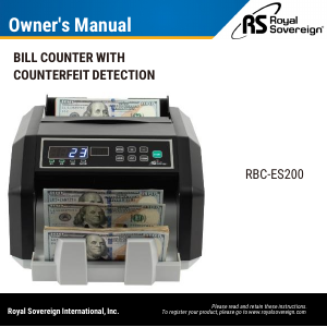 Manual Royal Sovereign RBC-ES200 Banknote Counter