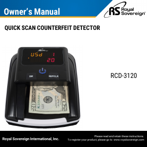 Handleiding Royal Sovereign RCD-3120 Valsgeld detector