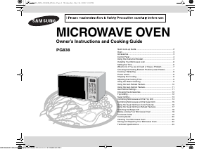 Manual Samsung PG838-S Microwave