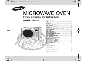 Manual Samsung CE283GLT Microwave