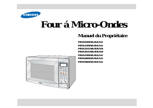 Mode d’emploi Samsung MW1660WA Micro-onde