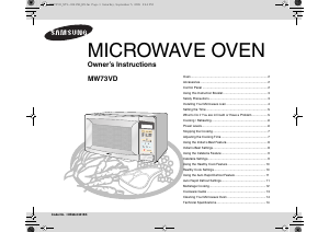 Manual Samsung MW73VD Microwave