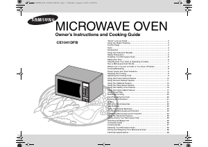Manual Samsung CE1041DFB Microwave