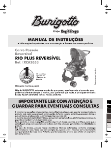 Manual Burigotto Rio Plus Reversivel Carrinho de bebé