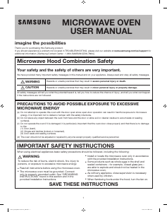 Manual Samsung ME18H704SFB/AA Microwave