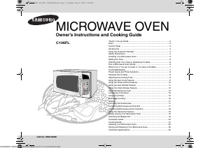 Manual Samsung C106FL Microwave