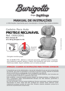 Manual Burigotto Protege Reclinavel Cadeira auto