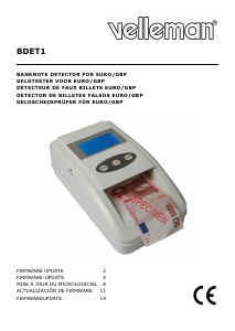 Manual de uso Velleman BDET1 Detector de dinero falso