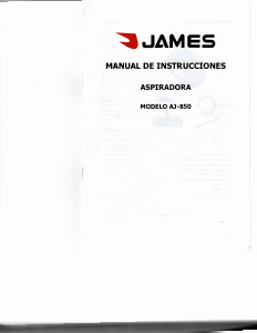 Manual de uso James AJ 850 Aspirador