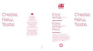 Instrukcja iSi Easy Whip Plus Syfon do bitej śmietany