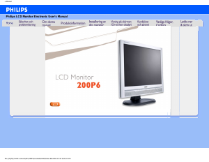 Bruksanvisning Philips 200P6 LCD skärm