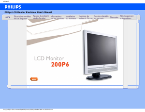 Mode d’emploi Philips 200P6 Moniteur LCD