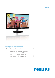 Manual de uso Philips 220V4L Monitor de LCD