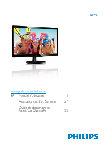 Mode d’emploi Philips 226V4L Moniteur LCD