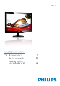 Bruksanvisning Philips 236V3L LCD-skjerm