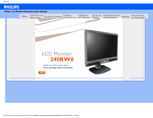 Manual Philips 240BW8EB LCD Monitor