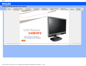 Manual de uso Philips 240BW8EB Monitor de LCD