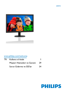 Kullanım kılavuzu Philips 243V5 LCD ekran