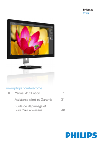 Mode d’emploi Philips 272P4APJKHB Moniteur LCD