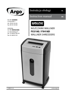 Manual Wallner FX310G Paper Shredder