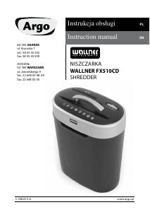 Instrukcja Wallner FX510CD Niszczarka