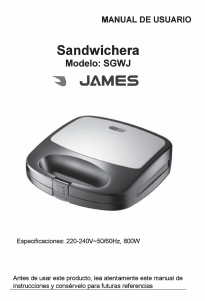 Manual de uso James SGWJ Grill de contacto