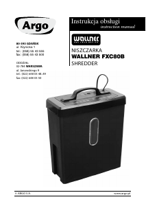 Instrukcja Wallner FXC80B Niszczarka